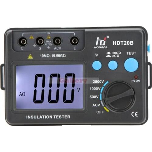 Hd Hdt20b Digital Insulation Resistance Tester Meter Megohmmeter Voltmeter 2500v W Lcd Backlight