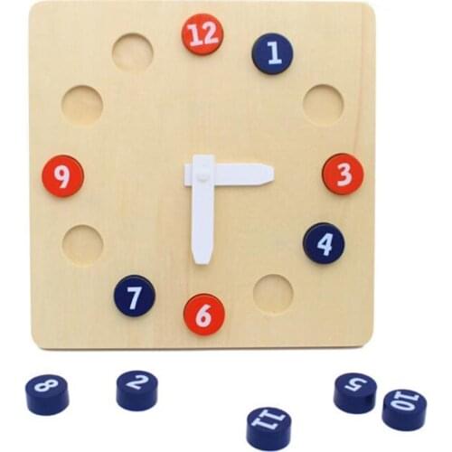 Wooden Puzzles Learning Clock Time Telling Activity Kindergarten Teaching Aids Intelligence Developmental Toys Kids Gift