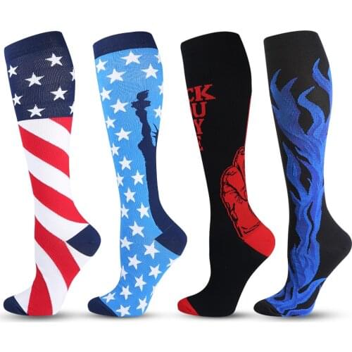 Long Tube Pressure Socks 6 PAIRS Per Set Professional Marathon Running Fitness Sock Compression Jogging