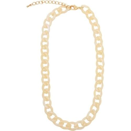 FishSheep Korean Style Acrylic Chain Collar Necklace For Women HipHop Resin Link Chain Choker Long Necklace Fashion Jewelry