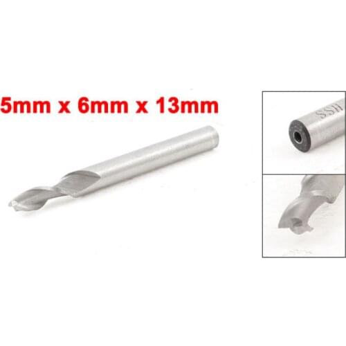 Milling Cutter Straight End Mill 5mm x 6mm x 13mm x 57mm 2 Flute 10pcs