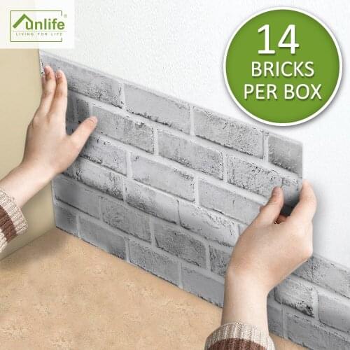 Funlife® White Brick Tile Stickers Wall stickers Peel & Stick Anti-slip DIY Waterproof Wallpaper for Kitchen Furniture Bathroom