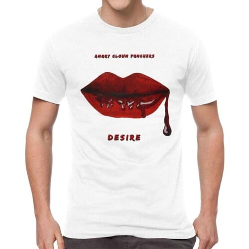 Desire Punch T Shirt Men Short Sleeve Cotton T-shirt Lips Kiss Lipstick Mouth Tongue Tees Top Streetwear Tshirts Gift Idea
