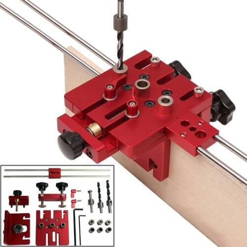 Doweling Jig Woodworking 3 In 1 Hole Drill Punch Positioner Guide Locator for Furniture Fast Connecting Woodworking DIY tools