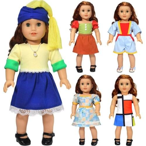18" American Og Girl Dolls Clothes Dress 43 Cm Silicone Reborn Baby Doll Toys Wears Children Girl Gifts