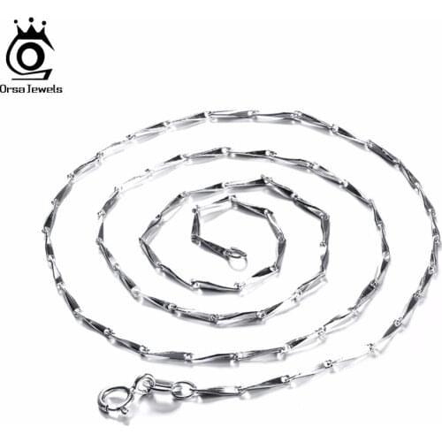 ORSA JEWELS Lead & Nickel Free Necklace Chain Fashion Jewelry 925 Sterling Silver Water-Wave Necklace Chain Free Shipping SC01