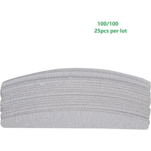 Quliaty 25pcs Nail File Double Side Buffer 100/100 Trimmer Sandpaper Professional Nail Files Sanding Manicure Polishing Tools