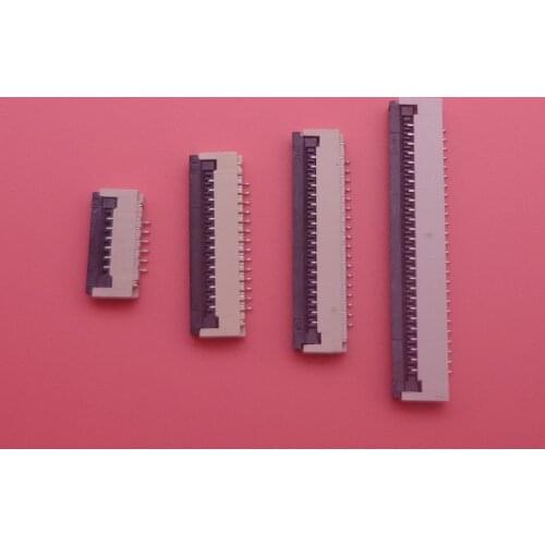 10pcs FPC FFC Flat Cable Connector 1mm Pitch Under Clamshell Socket 4P 5P 6P 8P 10P 12P 14P 16P 18P 20P 22P 24P 26P 28P 30P