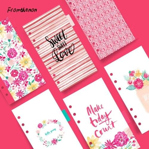 Fromthenon Mid Summer Diary Dividers Index Pages for Filofax Notebook Spiral Planner Bookmark Refill Office and School Supplies