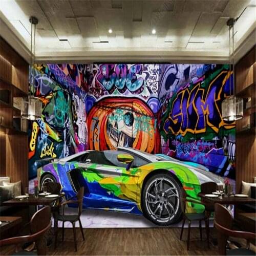 Retro Nostalgic European 3D Wallpapers Industrial Decoration Camouflage Car Graffiti Restaurant Bar Mural Background Wall Paper