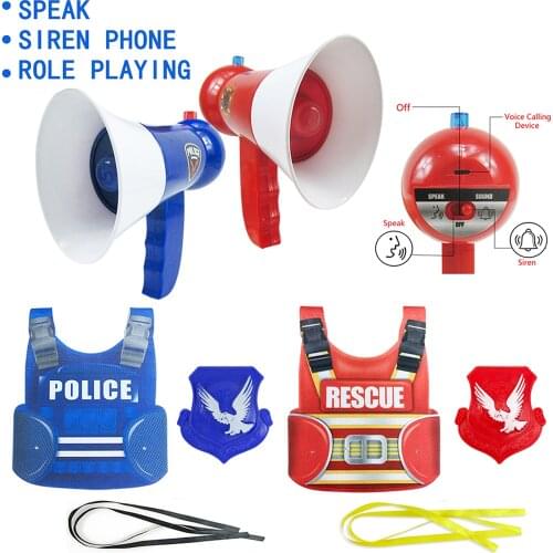 Kids Pretend Police Role Cosplay Toy Mini Megaphone Toy Plastic Loudspeaker Children Christmas Gift Party Role Game