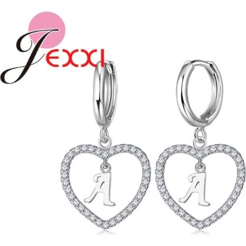 Luxury Romantic Letter Shape Earrings 925 Sterling Silver Cubic Zircon Fashion Modern Trendy Girls Birthday Gift