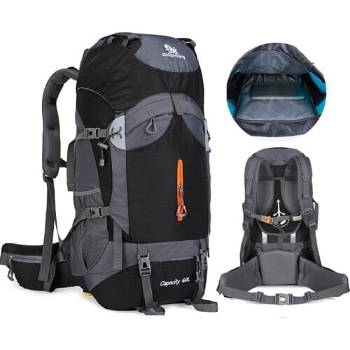 BOWTAC 60L Mountaineering Hiking Backpack Unisex Camping Equipment Bag Travel Accessories Bag Outdoor Sprots Reflective Backpack