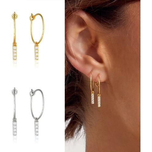 925 Silver Ear Buckle Big Circle Exquisite Simplicity Crystal CZ Hoops Earrings For Lovers' Woman Girls Party Pendientes Jewelry