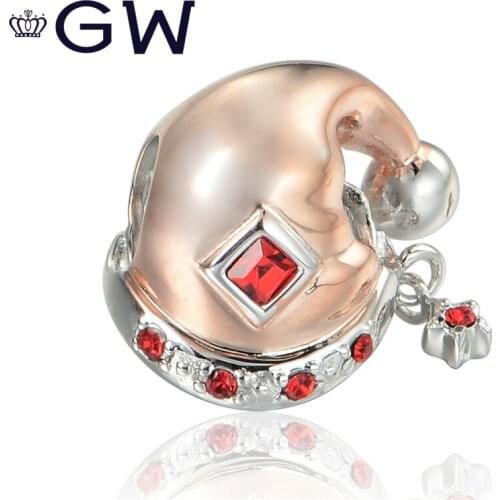 Winter Hat Charms Silver Rose Gold Color Beads Fit Original Bracelet Pendant Jewelry Christmas Gifts WG-E029