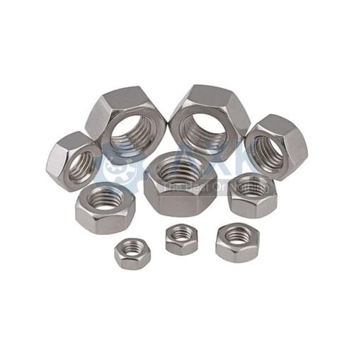 Free shipping 50Pcs DIN934 M2 M2.5 M3 M4 M5 M6 M8 304 Stainless Steel Metric Thread Hex Nut Hexagon Nuts HW009