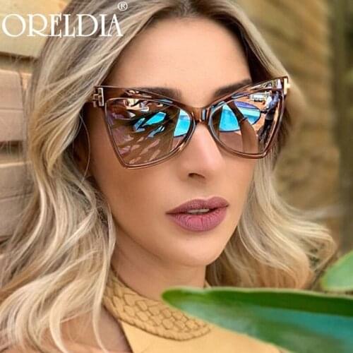 Fashion Oversized Cat Eye Sunglasses Women Men Luxury Sunshade Glasses Big Frames Eyewear Lady Brand Designer Eyeglasses UV400