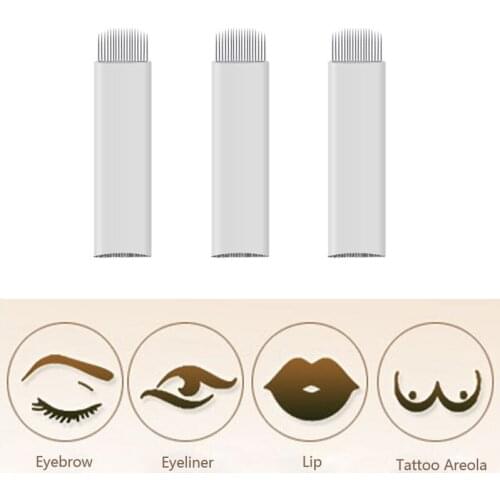 Tattoo needle 18pin U Blade Sterilized Stainless Steel 3D tattoo Embroidery Eyebrow Permanent Makeup Needles Blade Hot Sale