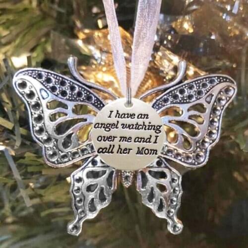 Hanging Alloy Memory Butterfly Pendant Souvenir Picture Bauble Commemorate Family Birthday Butterfly Gift Decor Decoration