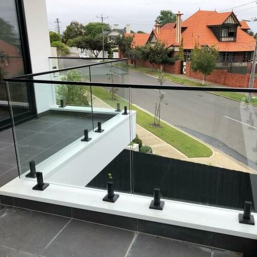 Stainless Steel Pool Fence Matt Black Square Glass Spigot Have In Stock
