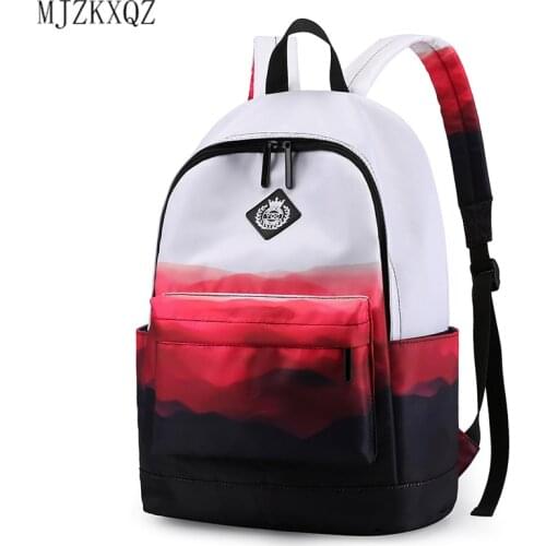 Mjzkxqz Women Nylon Waterproof Backpacks For School Teenagers Girls Black Casual Travel Bag Graffiti Gradient Back Pack Men Sac