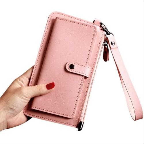 New ladies Long Wallet casual zipper buckle card bag super soft leather pocket handbag wallet card bag purse fashion