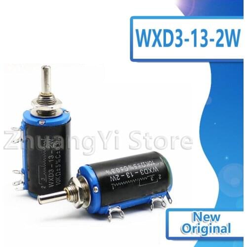 1pcs WXD3-13-2W Wirewound Potentiometer 100 220 470 1K 2K2 3K3 4K7 10K 22K 33K 47K 100k Ohm 220R 470R 2.2K 3.3K 4.7K WXD3-13 2W