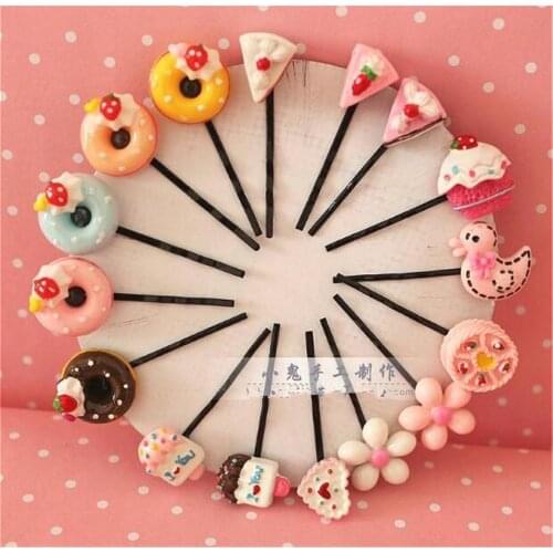1pc Lolita Cute Hairpin Cake dessert Doughnut Party Costume Headdress Hairclip Birthday gift B489