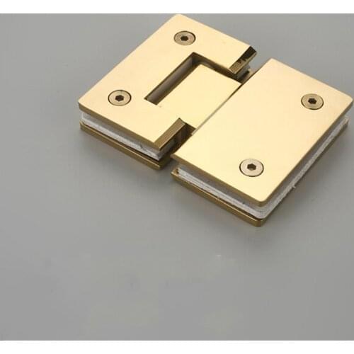 180 Degrees open 304 Stainless Steel Wall Mount Glass Shower Door Hinge gold