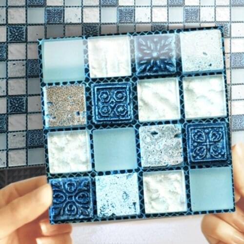 20Pcs Mosaic wall sticker Peel and Stick Backsplash Tile Wallpaper 3.93"x3.93" Self-Adhesive Stickers for Kitchen bathroom