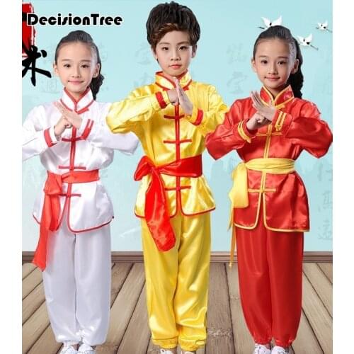 2021 children kid chinese traditional wushu tai chi uniform kungfu costumes martial arts sets performance suit for children
