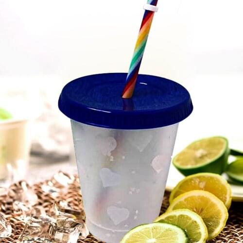 500/710ml Straw Cup Sequined Glitter Cup Colorful Coffee Juice Straw Mug Simple Cute Net Red Plastic Bottom Outdoor Tumbler