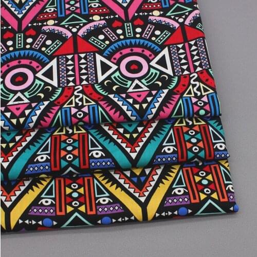 50x145cm Retro Geometryethnic African Style Cotton Fabric DIY Apparel Dress Patchwork Fabric Kids Handwork Cotton Cloth Tecido