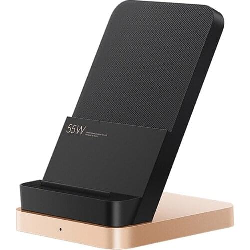55W Mobile Phone Vertical Air Cooled Wireless Charger Fast Charging Stand for Xiaomi 10 Phone Accessories