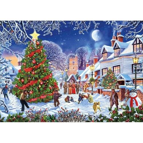 DIY Diamond embroidery Winter Landscape Christmas tree Picture Of Paintings Diamond Painting snowman Cross Stitch rhinestones