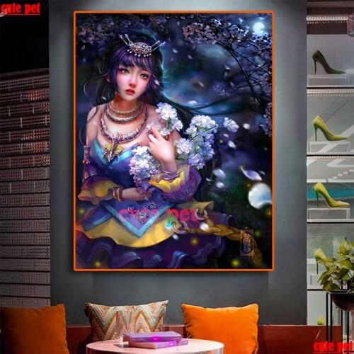 Diamond Painting diy Cross Stitch Diamond embroidery Fantasy girl flower 5d full square diamond mosaic rhinestone puzzle Decor