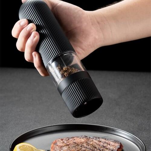 Automatic Salt Pepper Grinder Set Electric Plastic Ceramic Burr Mill For Herb Pepper Spice Adjustable Kitchen Grinding Gadgets