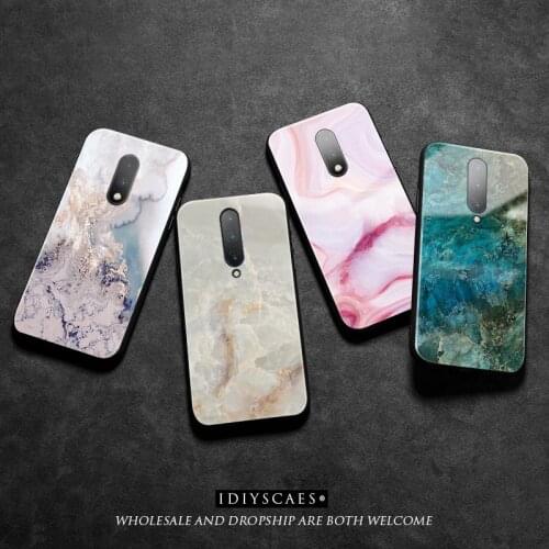 One Plus 6 6T 7 8 Pro Marble phone cover Jade pattern 1+6T 7 7t Tempered Glass Phone Case Shell For OnePlus 6T 7 7t 8 8T pro