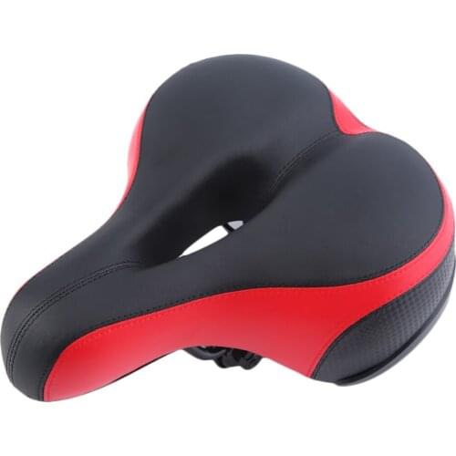 Black Wide Thicken Bicycle Saddle Soft Comfortable MTB Mountain Road Sponge Cushion Imitation Leather Bike Saddle Seat Mat