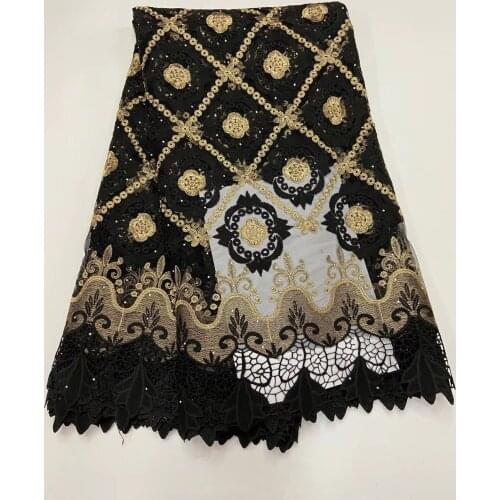 Colorful Guipure Lace Fabric Newly Designed Ankara African Fabric With African Guipure Lace Embroidery R39581