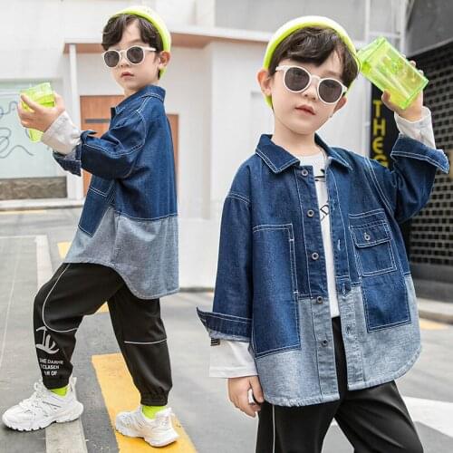 Jeans Jaket for Boys Denim Jacket Kids Cartoon Spring Autumn Casual Tops Patchwork Toddler Daily Wear Jeans Jakcets Clothing