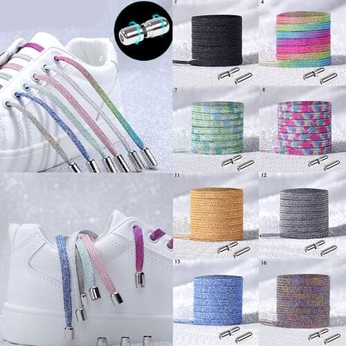 New No Tie Shoe laces Elastic Shoelaces Metal Lock Creative Kids Adult Sneakers Flat Shoelace Fast Safety Lazy Laces Unisex