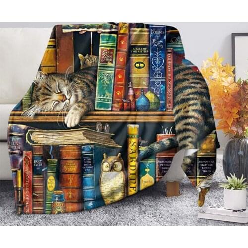 Upetstory Adult Kids Fleece Throw Blanket Home Bedding Cute 3d Cat Print Plush Thin Quilt Bed Sheet Coral Flannel Blanket