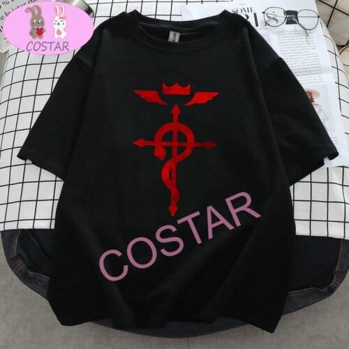 COSTAR Anime Fullmetal Alchemist Logo Printed Soft Cotton Wearing Fashion T-shirt Harajuku Unisex Tees