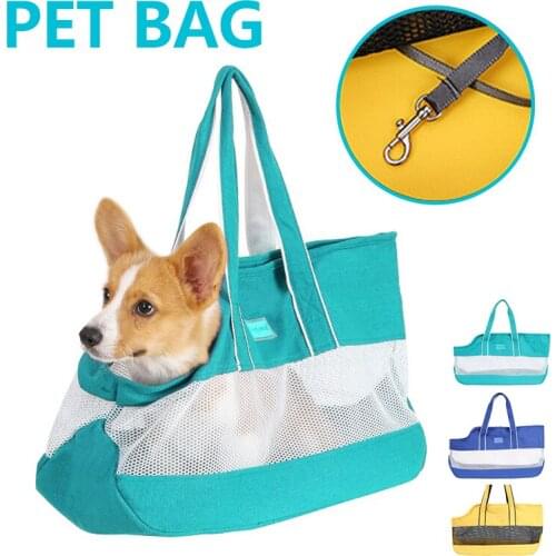 Canvas Pet Dog Carrier Bag Large space Mesh Breathable Multi-functional design Cat Transport bags Dogs Handbag Cat Shoulder Bags