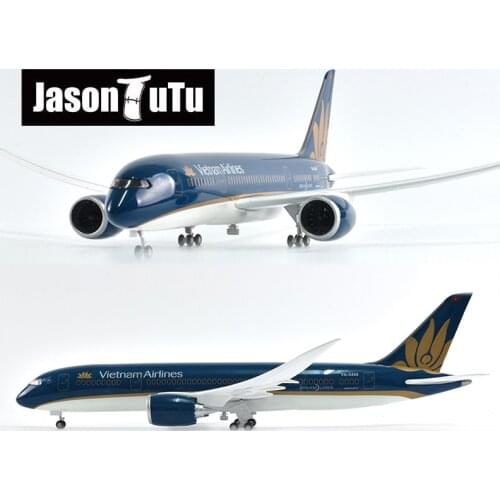 JASON TUTU 43-47cm Vietnam Airlines Boeing B787 Airplane Model Aircraft 1/160 Scale Diecast Resin Light and Wheel Plane Gift