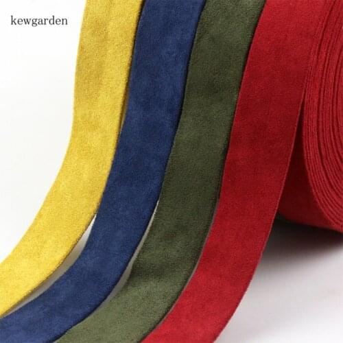 Kewgarden 1.5" 1" 25 40 10mm Sheep Velvet Fabric Layering Cloth Ribbons Handmade Tape DIY Bow tie Accessories Webbing 10 Meters