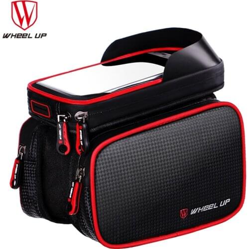 WHEEL UP 6.2 Inch Bike Bag Waterproof Touch Screen Front Frame Top Cell Phone TPU Cycling Bag MTB Road Mountain Bicycle Case
