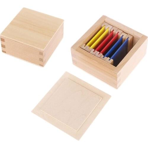 Montessori Sensorial Material Learning Color Tablet Box 1/2/3 Wood Preschool Training Kids Toy Gift