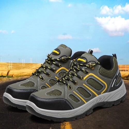 Mens fashion breathable steel toe caps working safety shoes platform worker security shoe safe low boots seguridad zapatos mans